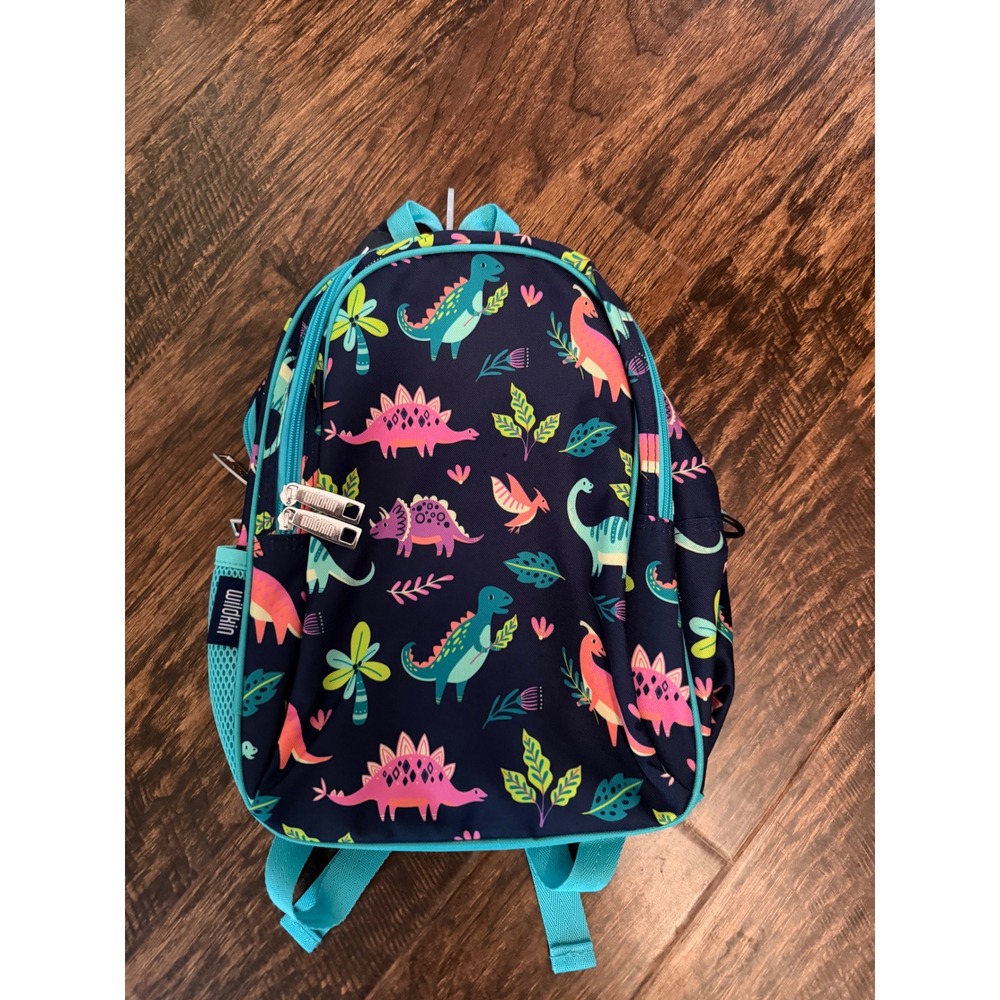 Wildkin 12 Inch Toddler Backpack Dinosaur Land Navy Blue Kids Preschool Bag NWT